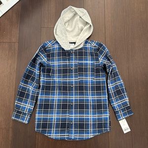 CARTERS Plaid Button Down Hooded Shirt